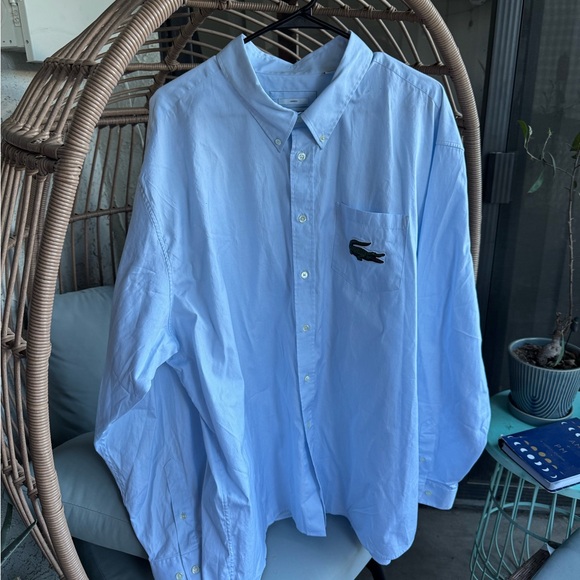 Lacoste Other - Lacoste NWT Classic Men's Blue Button Down - Oversized Alligator Sz 3XL